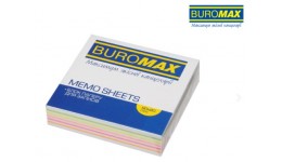 Блок паперу BUROMAX 2240 д/нотаток ЛЮКС  ВЕСЕЛКА  NEON склеєний  90х90х20мм (1/132)