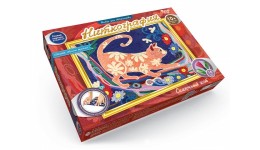 НИТКОГРАФІЯ NG-01-05 Казковий кіт (210*297мм) 16 кольорів ниток  ТМ Danko toys(рос.мова на упак