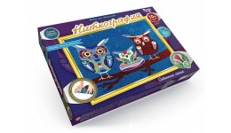НИТКОГРАФІЯ NG-01-07 Совина сім я (210*297мм) 18 кольорів ниток  ТМ Danko toys(рос.мова на упак