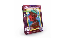 НИТКОГРАФІЯ NG-01-09 Ведмедик (210*297мм) 19 кольорів ниток  ТМ Danko toys(рос.мова на упаковці