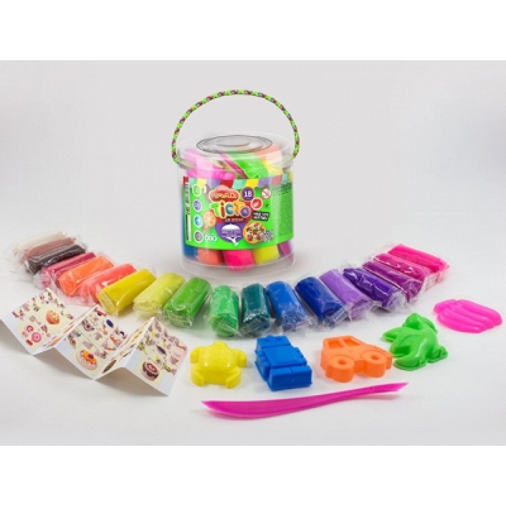 Тісто для ліпки  Master Do  18 кольорів (у банці+формочки) ТМ Danko toys