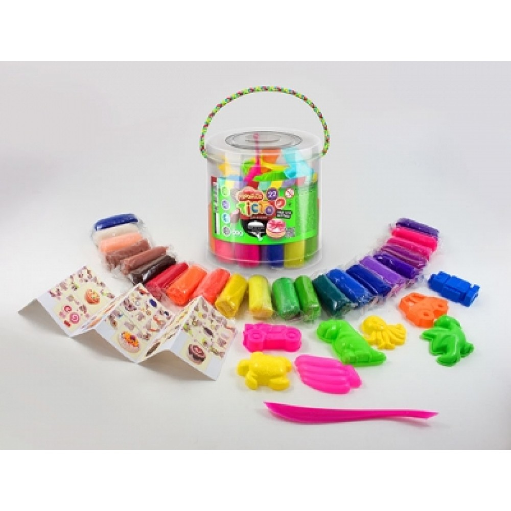 Тісто для ліпки  Master Do  22 кольори (у банці+формочки) ТМ Danko toys
