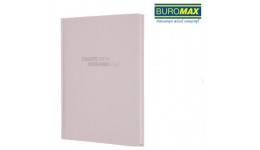 Блокнот А5 BUROMAX 80арк. 2411-57 клітинка  офсет крем  тв.обкладинка MORANDI STYLE пудрова