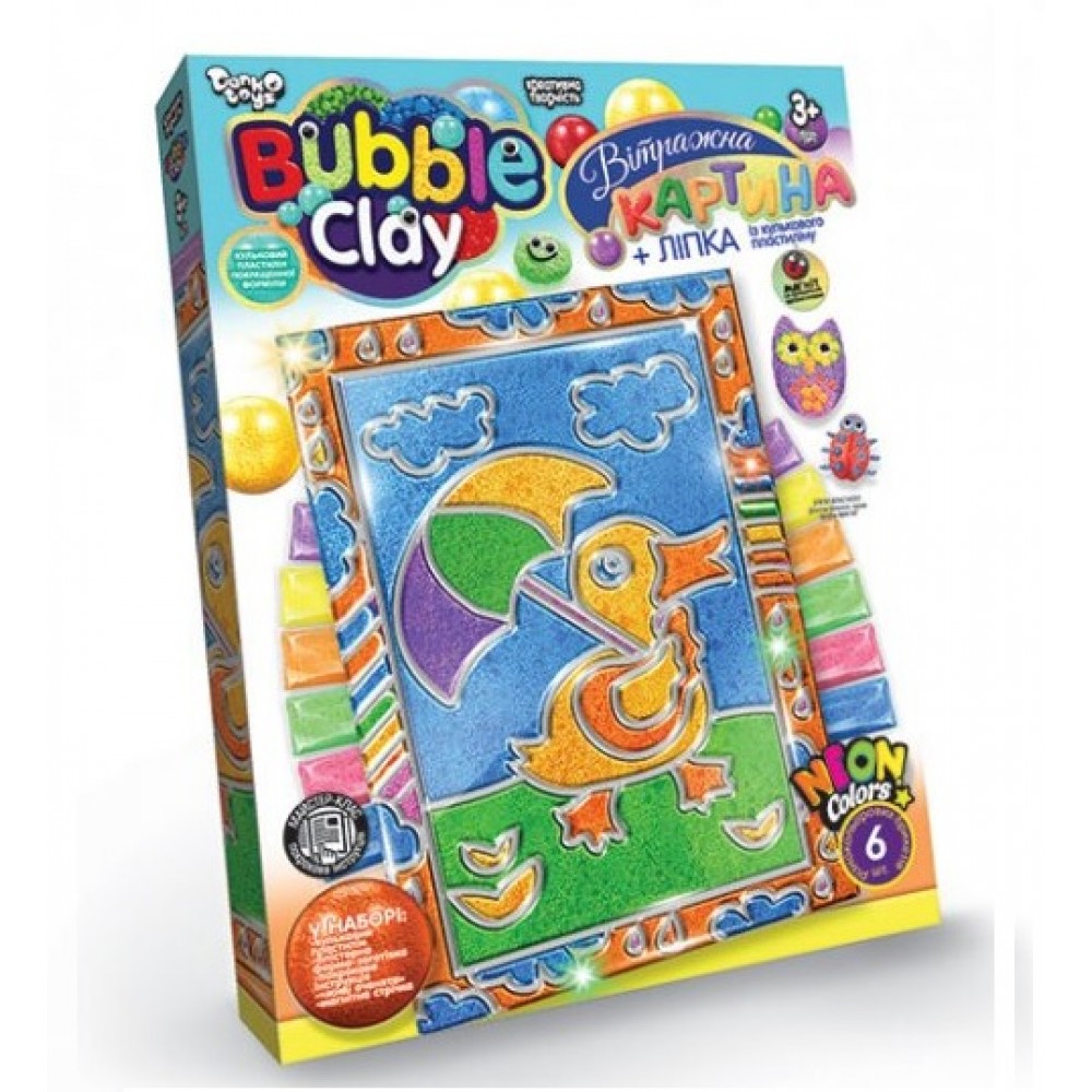Вітражна картина  Bubble Clay з кулькового пластиліну BBC-02-03 Каченя+ліпка (1/18) ДТ