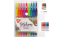 Набір гелевих ручок YES  Glitter  9 шт. арт 420431