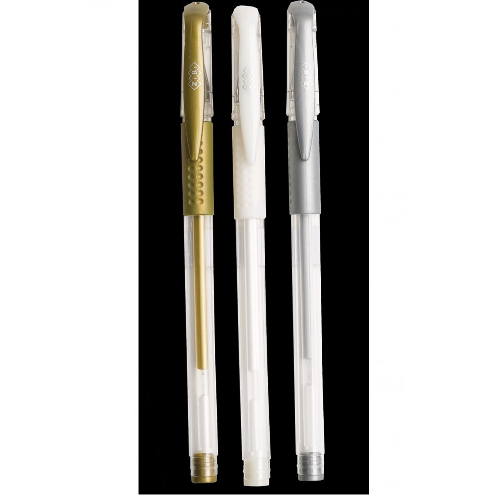 Набір Zibi 2209-99 гелеві ручки 3 кол. 0 7 мм. для чорного темного кольор. паперу (1/24)