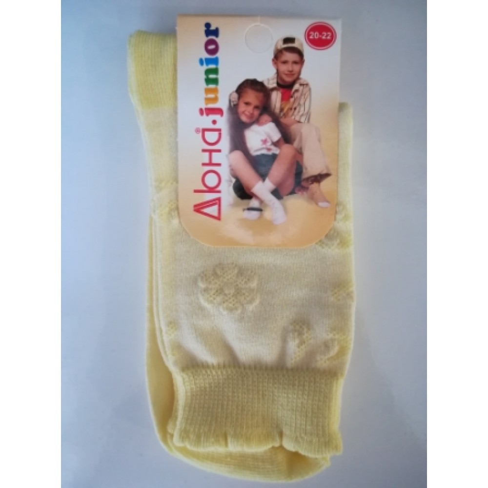 Дитячі шкарпетки DUNA 457 демі  12-14 лимонні 70%бавовна  27%поліамід  3%еластан