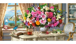 Пазл Касторленд 4000 (263) Літні квіти і чашка чаю138*68см