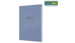 Блокнот А5 BUROMAX 80арк. 2411-53 клітинка  офсет крем  тв.обкладинка MORANDI STYLE маренго