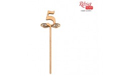 Заготовка топер Цифра 5  фанера  13х3 6см  5шт  ROSA TALENT