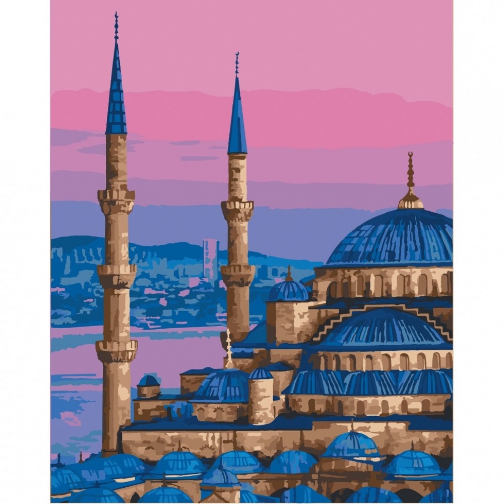 Картина по номерах  Блакитна мечеть. Стамбул  11225-AC 40*50 см  2 пензл.+21 акр.ф  4 рів.скл