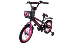 Велосипед 2-х колісний 16 241607 Like2bike Dark Rider Чорно-рожевий  дзвінок ручне гальмо кошик