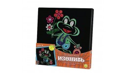 ІЗОНИТКА набір вел 31х31 (9кол) ЖАБКА картина-панно з ниток муліне ТМ Danko toys(рос.мова на уп
