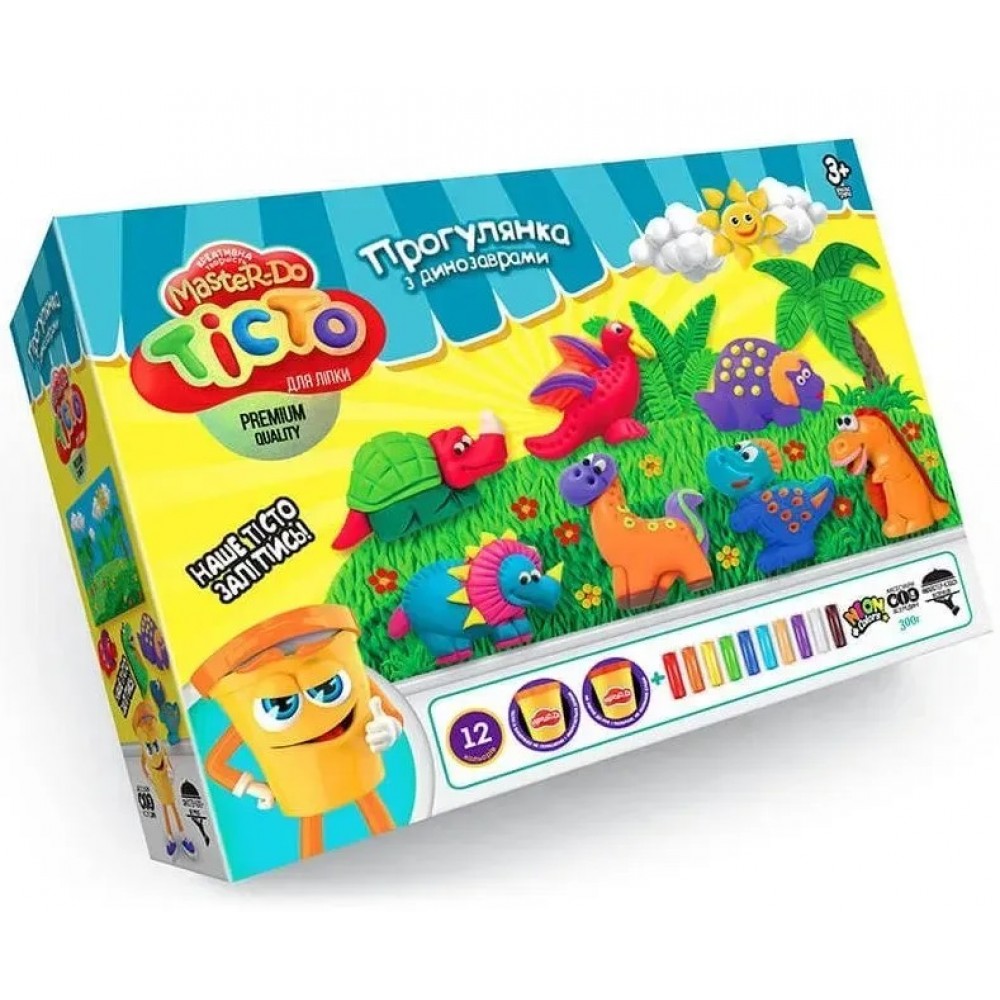 Тісто для ліпки  Master Do 07-01 Прогулянка з динозаврами 4 теми (у) ТМ Danko toys