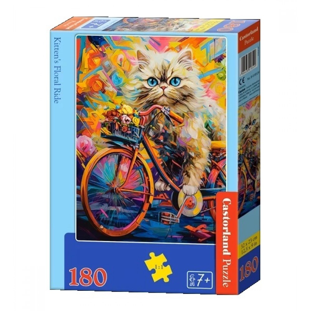 Пазл Касторленд 180(529) Квіткова прогулянка кошеня  32*23 см