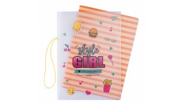 Блокнот А4 YES  48арк. 764428 клітинка  в пластиковій папці з малюнком  STYLE GIRL ORANGE