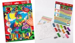 Картина з піску та глітеру  Sandart 01-06 Папуга  ТМ Dankotoys