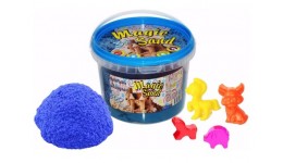 Кінетичний пісок Magic sand 371-2 500г Блакитний з пасочками  у відрі р.9 5х12см  /8