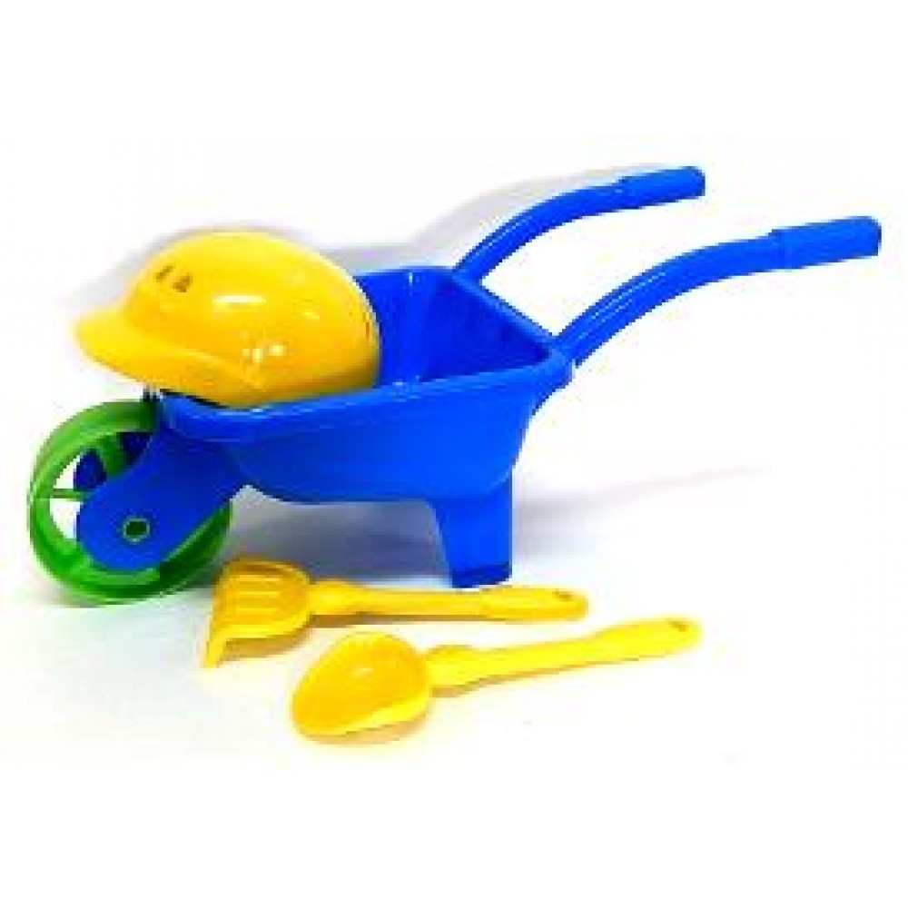 Тачка арт.01-125 будівельна з лопатою  граблями  каскою KINDER WAY