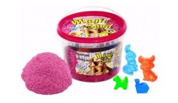 Кінетичний пісок Magic sand 371-3 500г Рожевий з пасочками  у відрі р.9 5х12см  /8