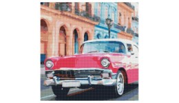 Картина діамантова STRATEG GA0007  Рожеве авто Гавани  50х50 см в коробці 4 рів. скл. 30 кол.