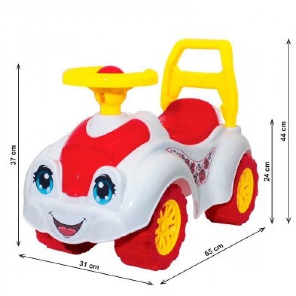 Каталка Авто для прогулянок ТехноК 65* 44* 31 см біла арт.3503