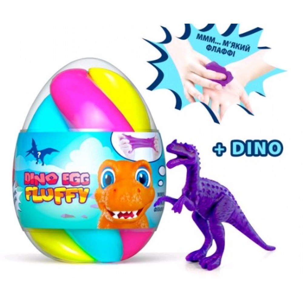 Антистрес-лизун Флаффі ОКТО 80091 в яйці DINO EGG з динозавриком 140мл (1/16)