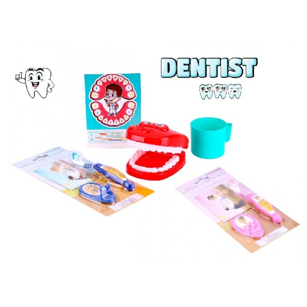 Лікар  Набір стоматолога ТехноК   арт.4470 2 вида +зубна щітка  Thienel Dental   пісочний годин