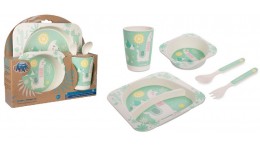 Посуд дитячий бамбук 5 предметів Canpol babies LAMA 9/213 в коробці 24х26х10 см