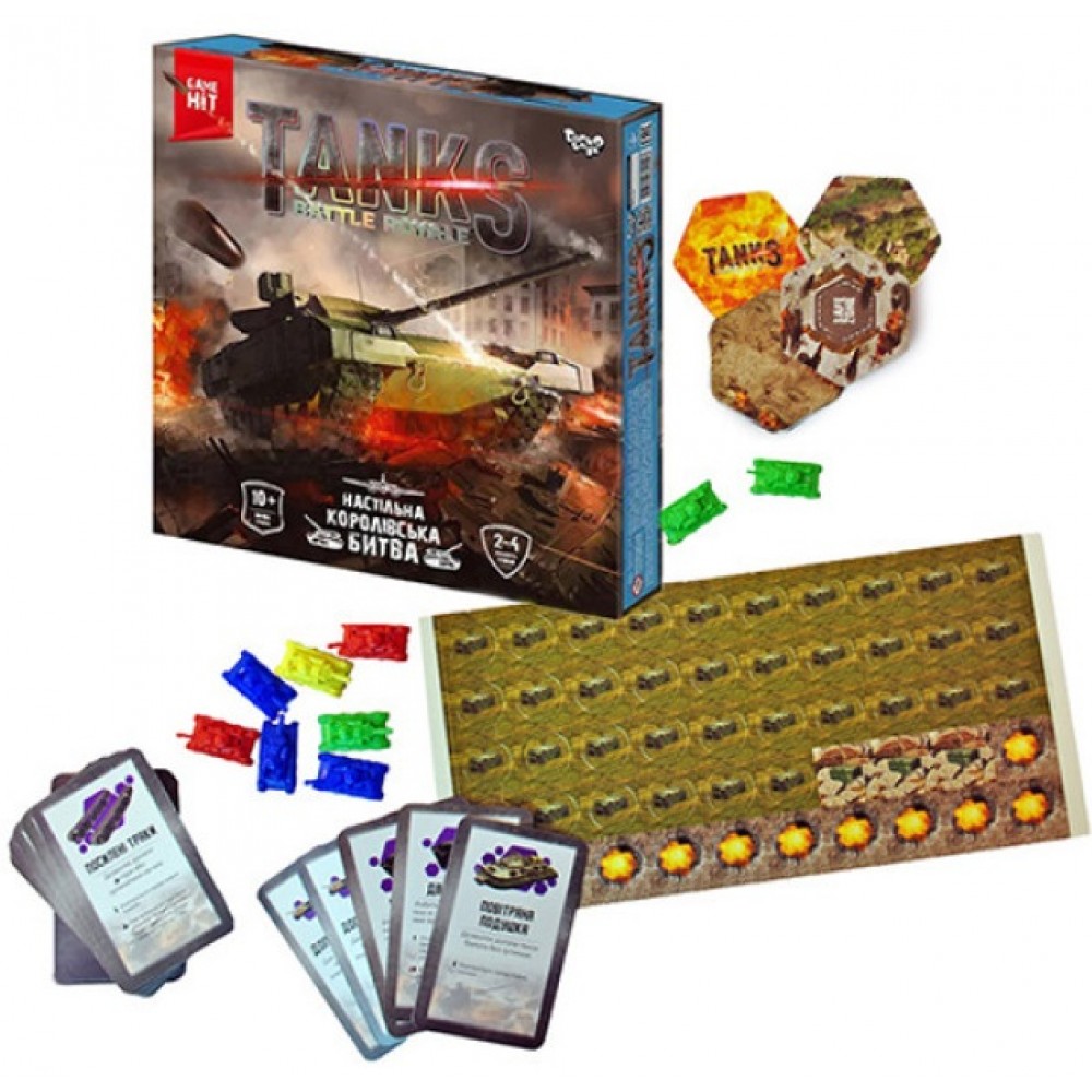 ПОШКОДЖЕНА КОРОБКА Гра  настільна тактична  Tanks Battle Royale  ТМ Danko Toys 25*25*4см.(1/10)