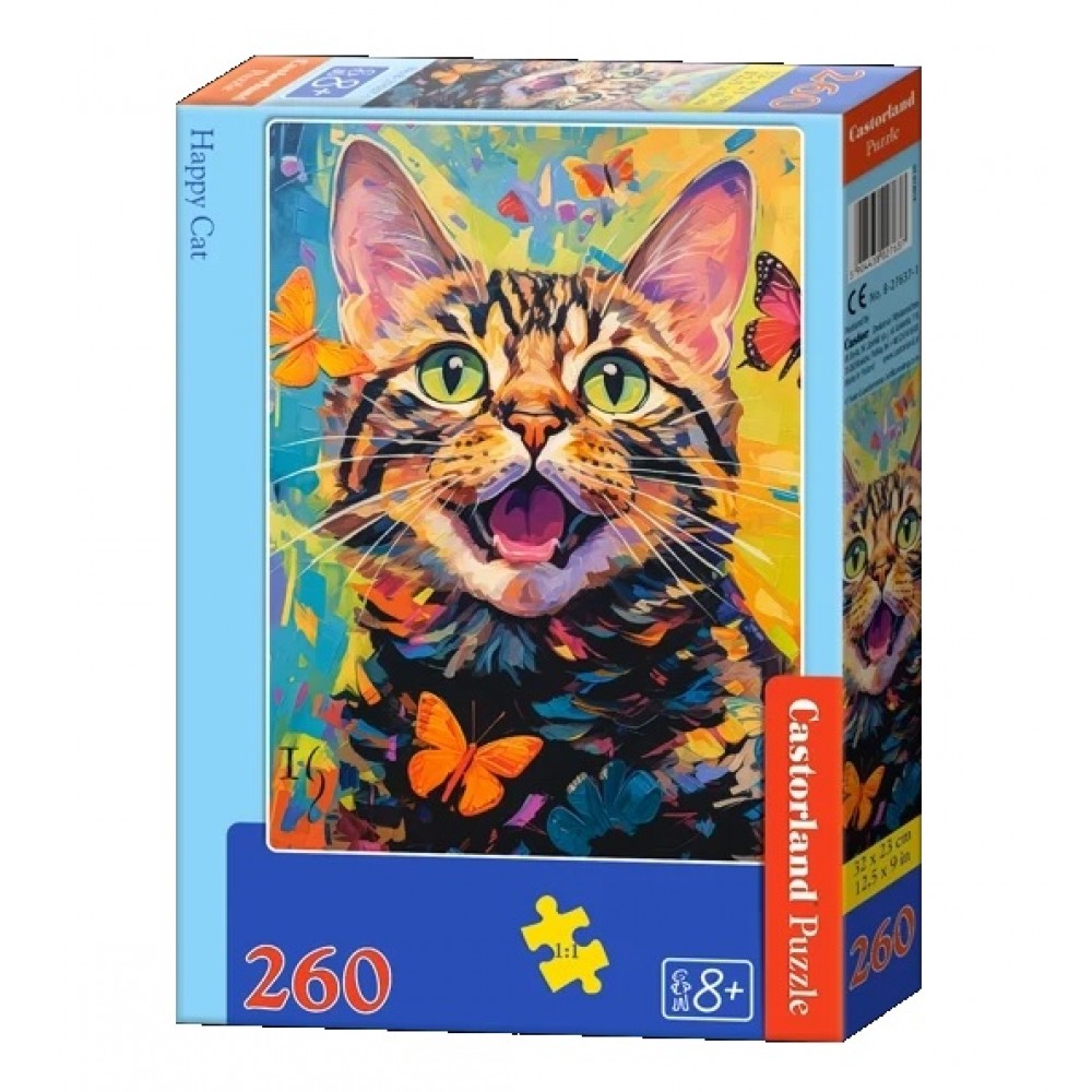 Пазл Касторленд  260 (27637) Щасливий кіт 32х23 см