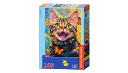 Пазл Касторленд  260 (27637) Щасливий кіт 32х23 см