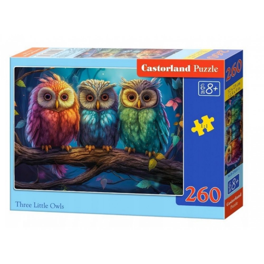 Пазл Касторленд  260 (27651) Три маленькі сови 32х23 см