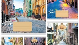 Зошит 18 клітинка  Тверда 41212 Вулиці старого міста (20 штук в упаковці)
