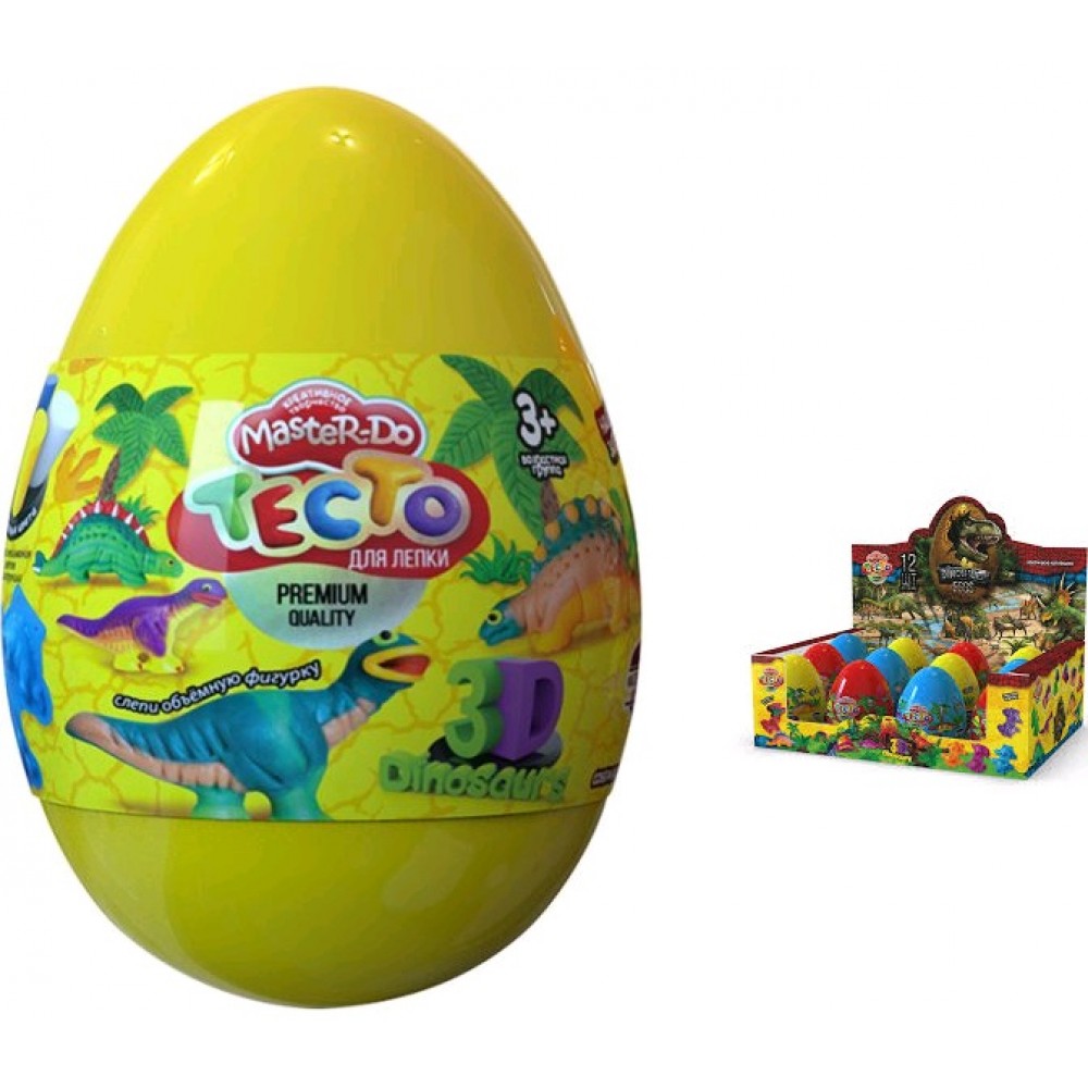 Тісто для ліпки  Master Do  TMD-08-01 Dinosaurs EGGS (1/12) ТМ Danko toys