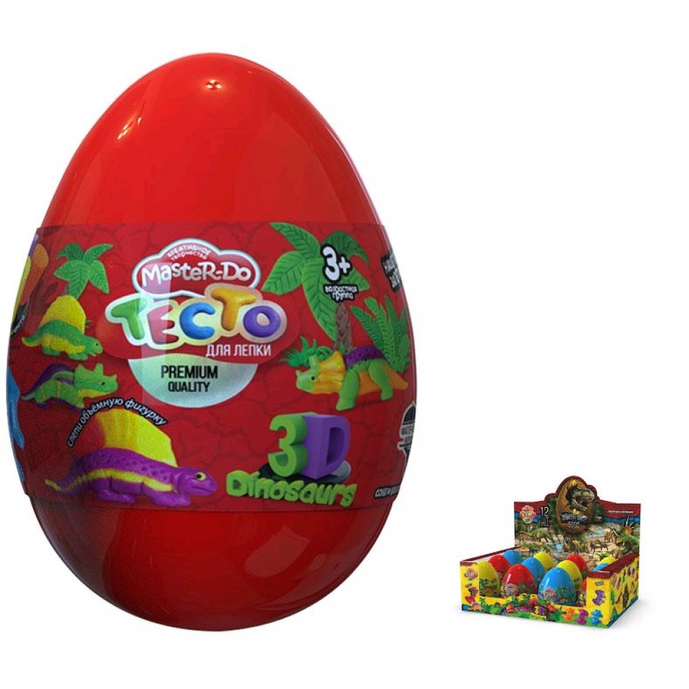 Тісто для ліпки  Master Do  TMD-08-03 Dinosaurs EGGS (1/12) ТМ Danko toys