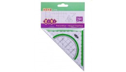 Трикутник 2 в 1 Zibi 5623-15 14см  90°/45° з салатовою смужкою (1/48)