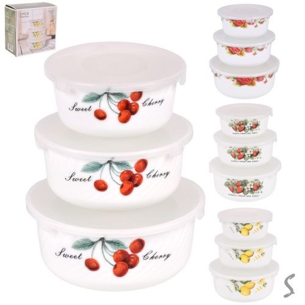 Салатники з кришками склокераміка 3пр/наб 14/16.5/19.5  R35386