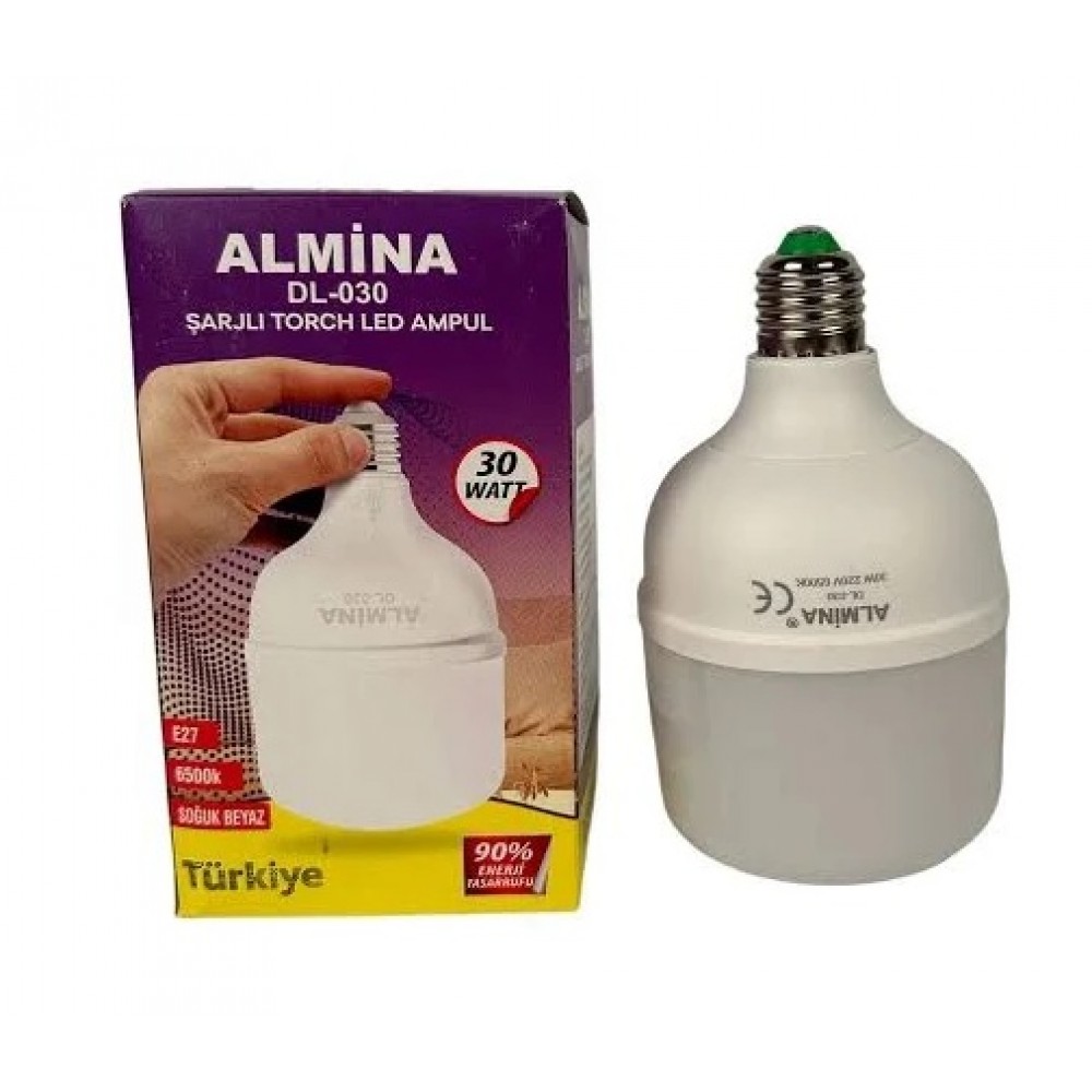 Лампа акумуляторна з цоколем ALMINA DL-020 20W 6500К E27 3-4 години автономної роботи