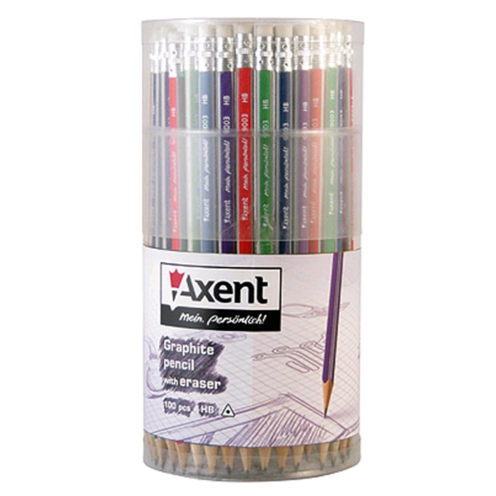 Олівці AXENT 9003/100 графітові  HB тригранні (100 шт.в упаковці)/600