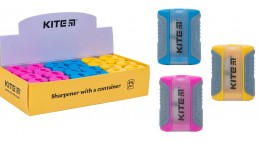 Точилка KITE К21-370 пластик.з контейнером Soft асорті  (24)
