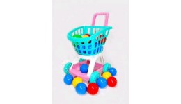 Візок Супермаркет з кульками М  20 кульок 4 кольора  33 5*25*44 см (Кіндер Вей)