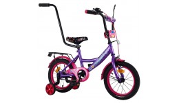 Велосипед  2-х колісний 14  EXPLORER T-214114 Фіолетовий з малиновим  з батьківською ручкою