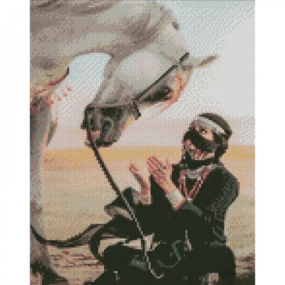 Картина діамантова STRATEG В пустелі з конем 30х40 см (KB038) 3 рівень складності 26 кольорів
