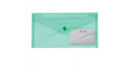 Папка-конверт BUROMAX 3938-04 DL на кнопці (240х130мм)TRAVEL зелена (6 шт. в упаковці)