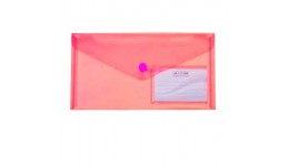 Папка-конверт BUROMAX 3938-05 DL на кнопці (240х130мм)TRAVEL червона (6 шт. в упаковці)