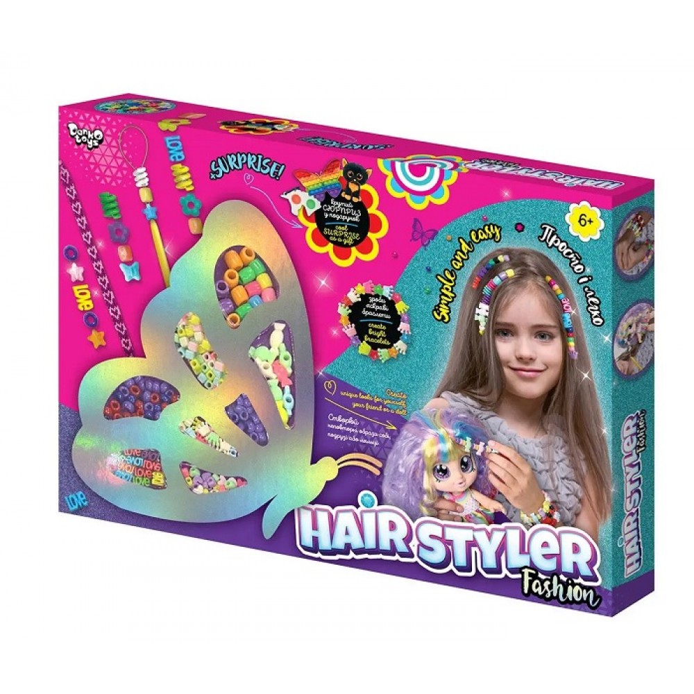Косметика бісер для волосся  Hair Styler. Fashion  метелик ТМ DankoToys