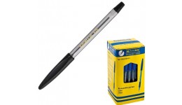 Ручка кулькова BUROMAX 8100-02 чорна 0 7мм (з гум. грифом) (50 шт. в упаковці)/1000