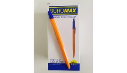 Ручка кулькова BUROMAX 8119-01  ORANGE  синя 0 7мм (50 шт. в упаковці)/1000
