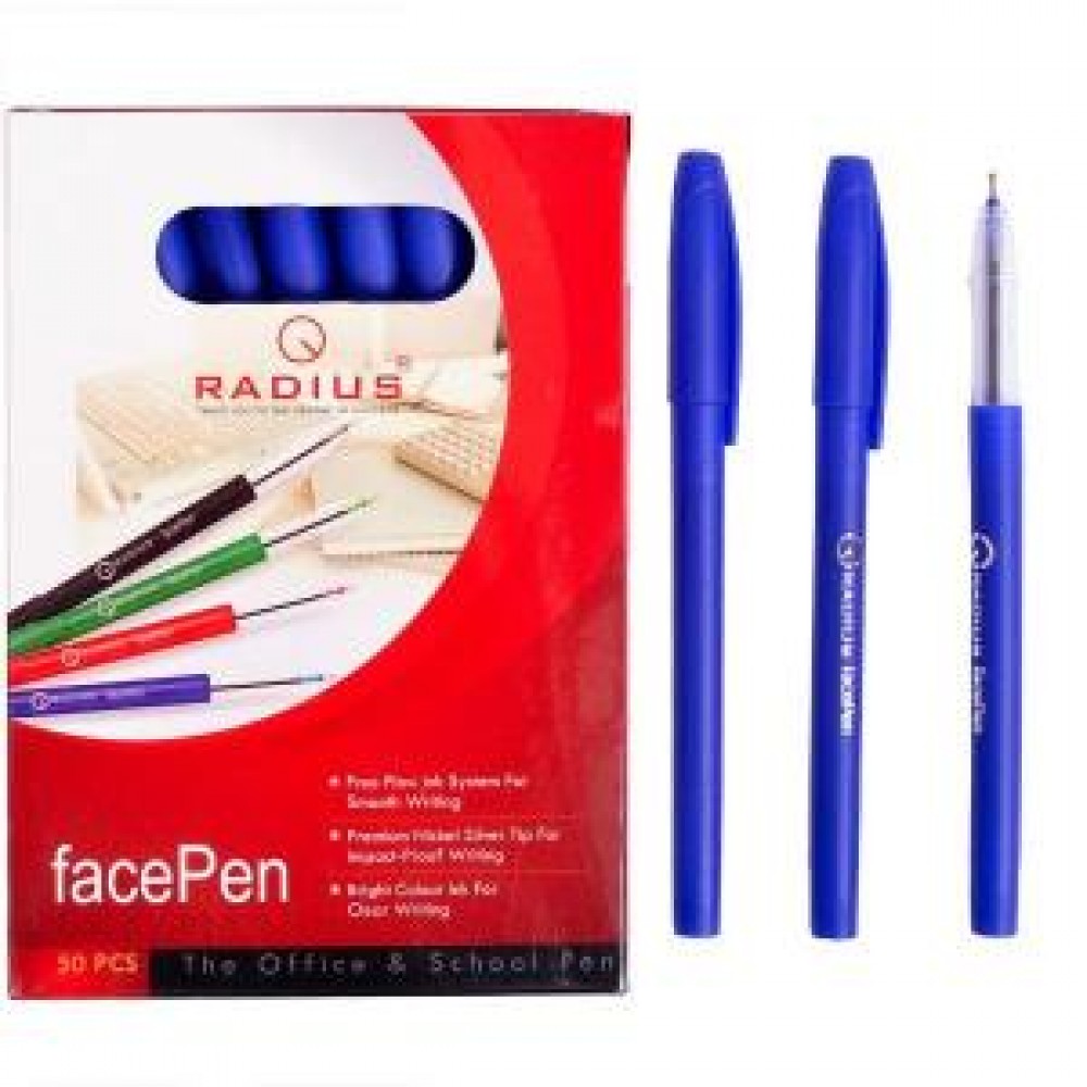 Ручка кулькова RADIUS  FacePen  синя 0 7мм (50 шт. в упаковці) /500